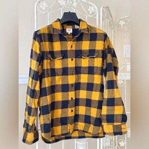 Levi's Yellow & Navy Plaid Flannel Shirt